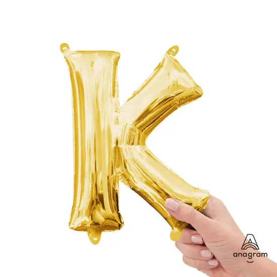Anagram&reg; 16" Gold Letter K Balloon Air Fill Only Foil Mylar {3}