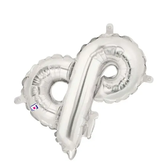 Betallic&reg; 14 inch Ampersand Silver Air Fill Only Balloon {6}