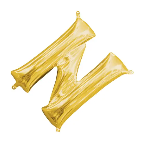 Anagram&reg; 16" Gold Letter N Balloon Air Fill Only Foil Mylar {5}
