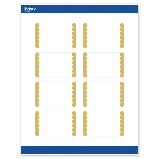 Avery Printable Rectangle Labels, Gold Edge Dots, 2" x 3", Matte White Rectangle Labels, Permanent, Laser/Inkjet, 80ct, Great for Product Labels {1}
