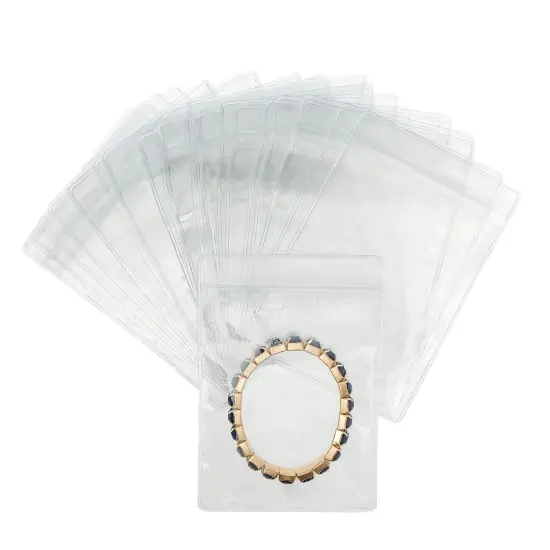 100 Pack Clear Plastic Bags for Jewelry, Earrings, Necklaces, Mini Resealable Bags for Small Business (3.5 x 5.15 In) {1}