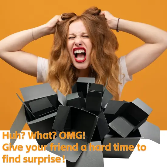 Prank Gift Box, 13PCS Stackable Surprise Nesting Boxes Prank Package Set for Birthday Weddings Anniversaries Christmas, Funny Gag Gifts for Kids and Adults(1.2-5.9IN) {4}