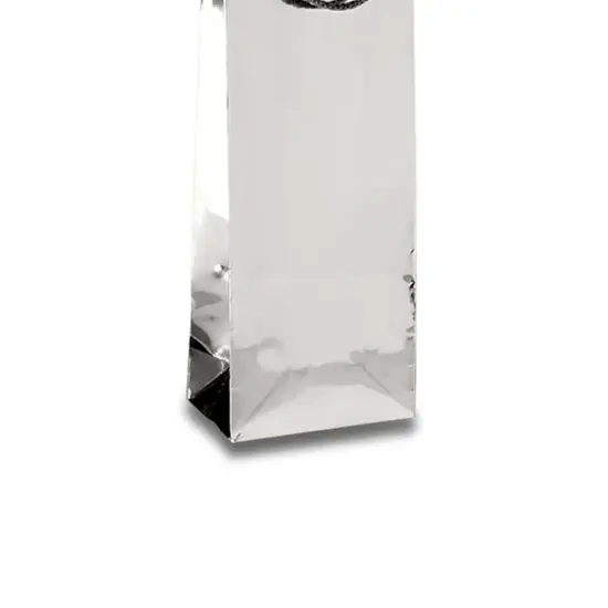 Metallic Paper Wine Bottle Euro Tote Bag 5" x 3" x 13 1/4" Stylish & Durable {6}