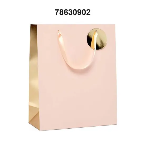 Stylish Two-Tone Metallic Euro Totes 7'' x 37/8'' x 91/16'' Pink {3}