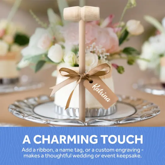 Mini Wooden Hammer for Chocolate, Breakable Heart, Wood Crab Mallets, 5 1/2 Inch Wooden Mallet, Mini Mallet,Small Wooden Hammer, Crafts and Party Props {5}