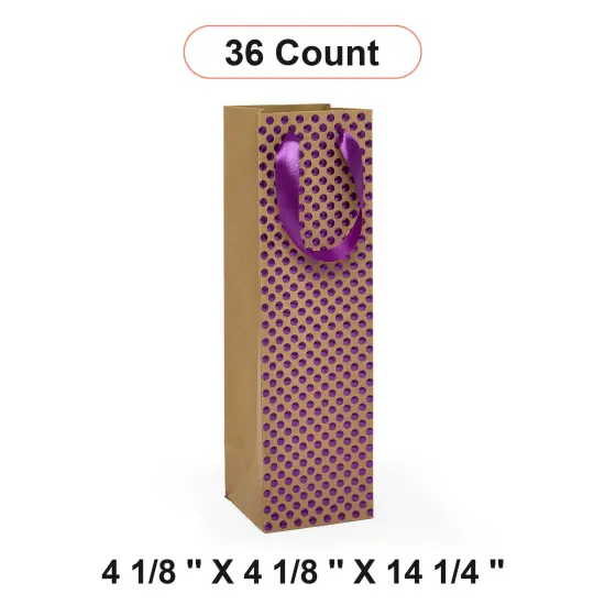 Stylish Polka Dot Wine Carrier 4 1/8'' x 4 1/8'' x 14 1/4'' {1}