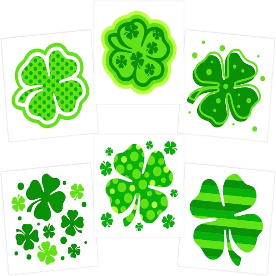 4E's Novelty 72 Pack Shamrock Tattoos Pre-Cut St. Patrick's Day Party Favors for Kids Bulk Gifts Accessories {2}