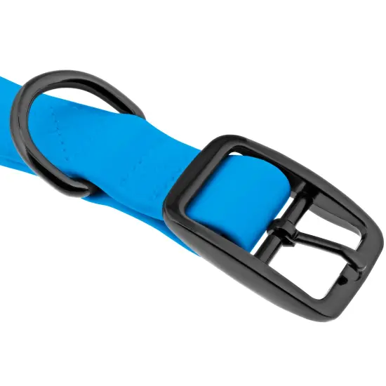 MiMu Large Silicone Dog Collar - Blue 30in Stylish Dog Collar with Prong Buckle {4}