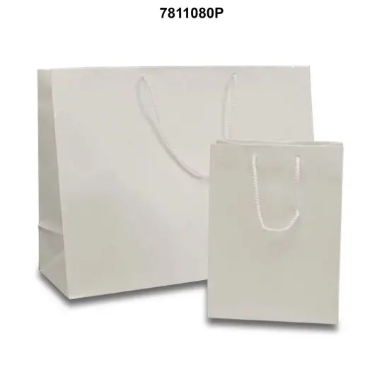 Colored Glossy Euro Totes 12'' x 5 1/2'' x 17'' for Jewelry and Gifts White {3}