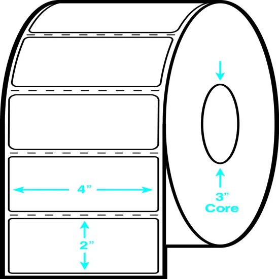 Avery Industrial Direct Thermal Labels, Permanent Adhesive, 4" x 2", 2 Rolls, 3" Core, 2,000 Labels (4133) {3}