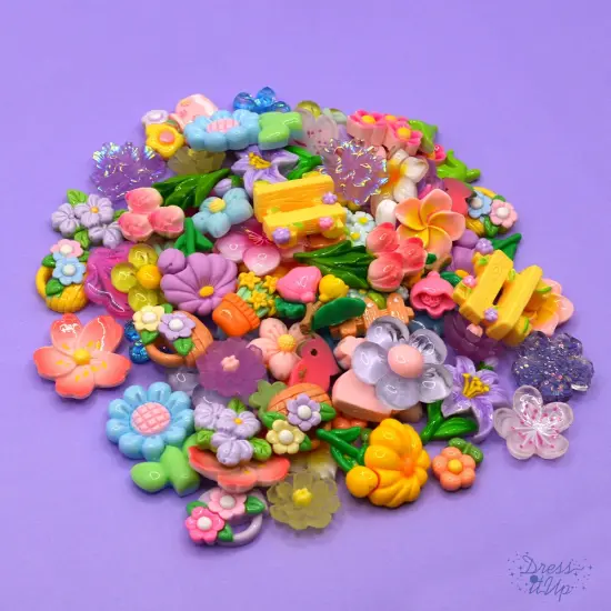 Floral Frenzy Value Pack Flat Back Assortment 80 pieces {1}