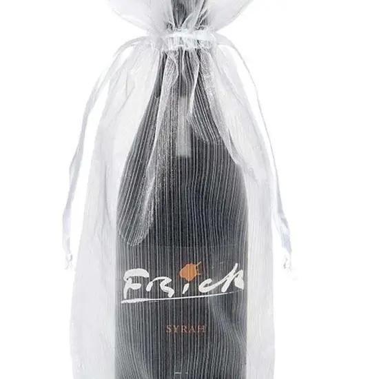 Elegant Brushed Organza Wine Bag 6 1/2" x 15" {5}