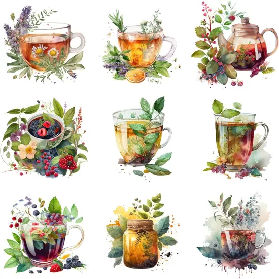 144 Pcs Tea Sets Four Seasons Sticker {1}
