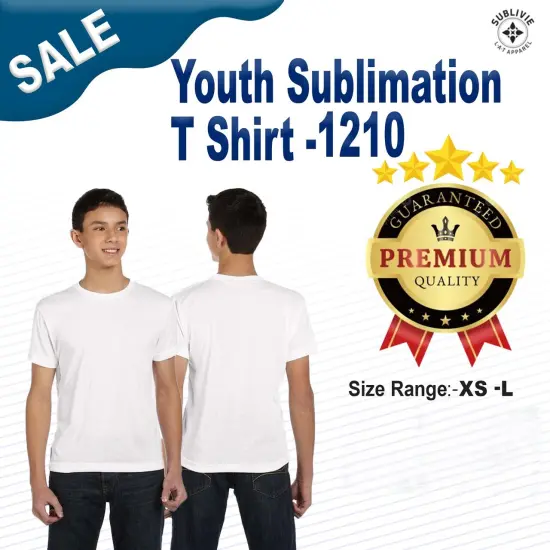 Sublivie&reg; Youth Sublimation T-Shirt White {2}