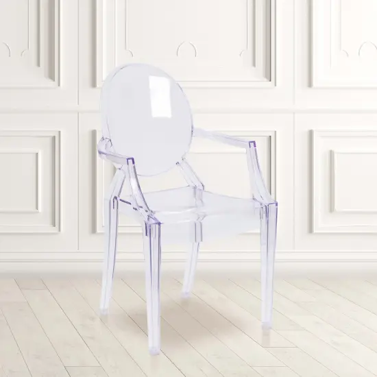 Emma and Oliver 4 Pack Ghost Chair with Arms Clear {1}