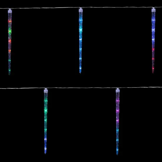 Northlight LED Color Changing Cascading Icicle Christmas Light Tubes - Multicolor - 13' Clear Wire - 5ct {1}