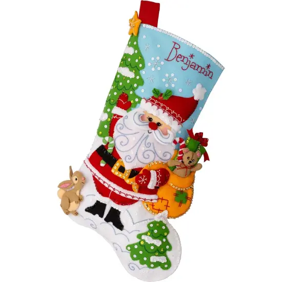 BucillaRetro Holiday Santa Stocking Kit Multi {1}