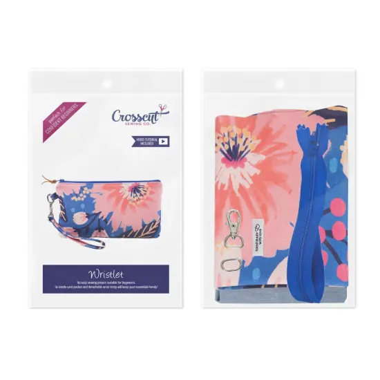 Crosscut Sewing Co.&reg; Wristlet Sewing Kit - Beginner Sewing Project Kit Dahlia blue {2}