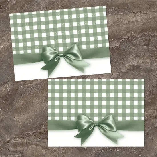 Great Papers! Sage Green Bow Note Card and White Envelope, 4.875" x 3.375", 24 count {5}