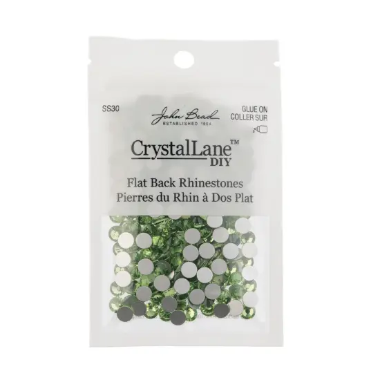 Crystal Lane DIY SS30 Glass Flatback Rhinestones, 288pcs Peridot {3}