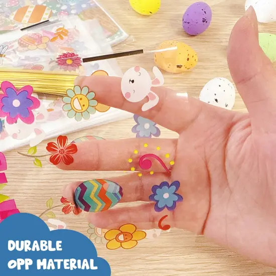 Wrapables Easter Cellophane Treat Bags With Twist Ties for Candy, Cookies, Treats, Gifts and Party Favors (100pcs), Happy Easter {5}