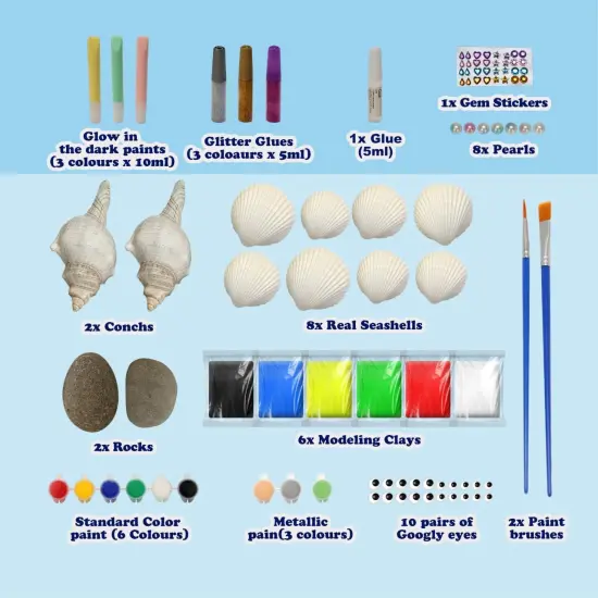 Kids Seashell Painting Kit Glow in Dark {2}