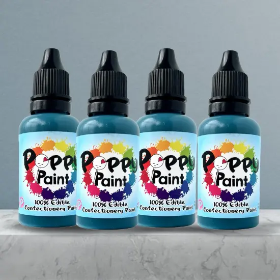 Poppy Paint Teal Edible Food Paint for Cake Cookie and Chocolate Decorating {5}