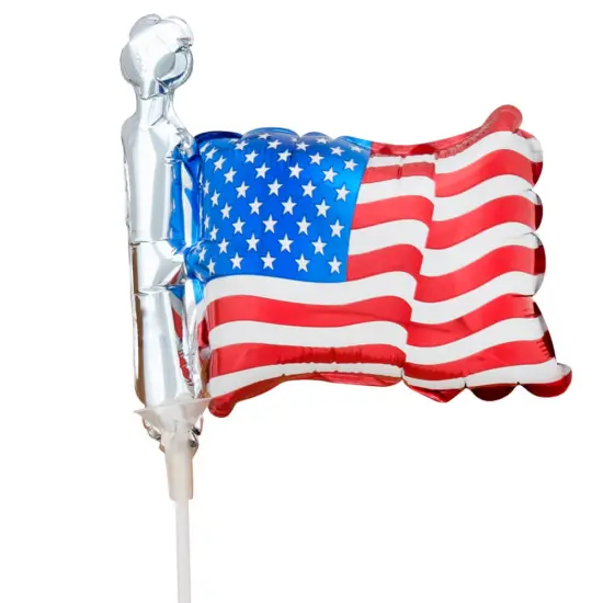 Anagram American Flag Mini Shape Air Fill Only Balloon for Patriotic Party Centerpieces Decor {1}