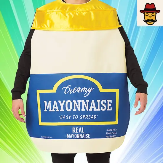 Funny Mayonnaise Adult Costume One Piece Tunic for Halloween and Parties {3}