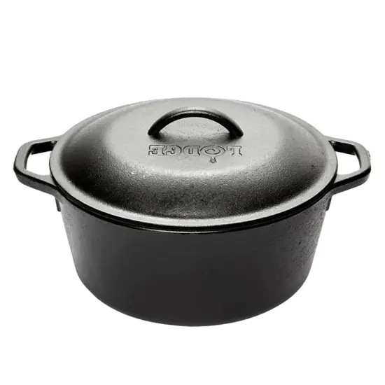 Lodge Cast Iron Dutch Oven with Dual Handles, Pre-Seasoned Cooking and Serving Pot, 5-Quart {4}