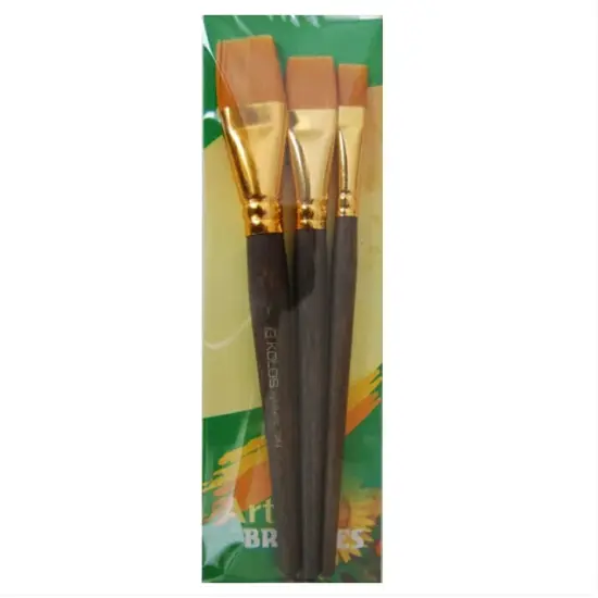 Kolos Set of paint brushes 7064. Synthetic Flat. 3pc. {1}