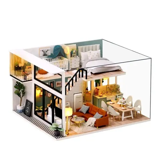 Miniature Wizardi Roombox Kit - House by the Sea. Dollhouse Kit {2}