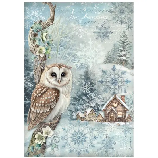 Stamperia Rice Paper A4 6/Pkg-The Owl's House {3}