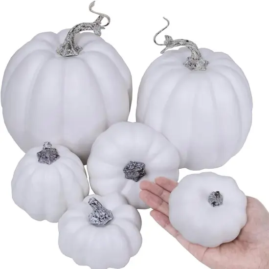 Artificial White Pumpkins {3}