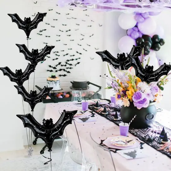 Bat Balloons Black Halloween Decorations {3}