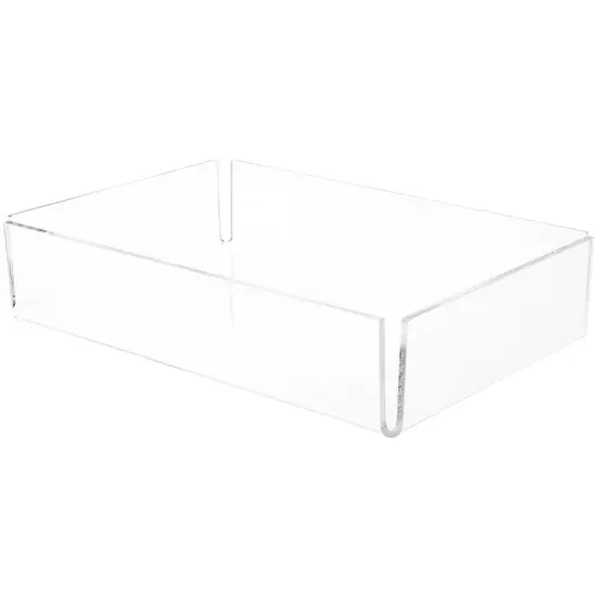 Plymor Clear Acrylic Open Corner Merchandise Display Tray, 8.25" W x 12.25" D x 2.625" H {1}