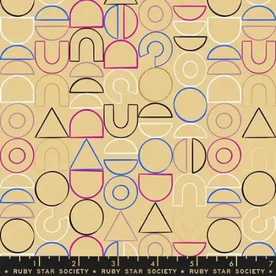 Reign Noble Sand Modern Shapes 44"/45" Fabric Per Yard {1}