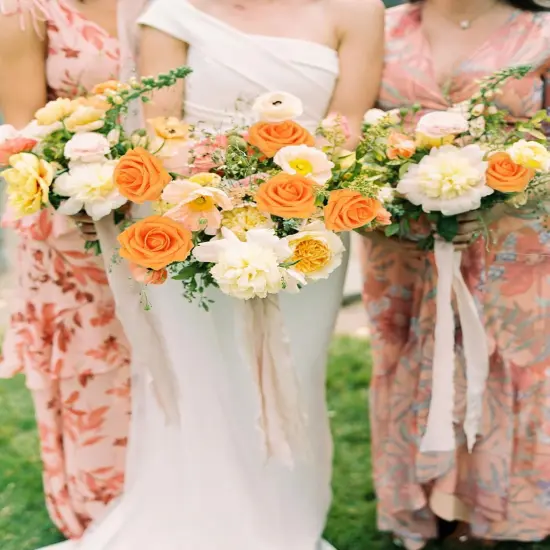 Artificial Rose Flowers 30PCS Real Touch Fake Flowers with Stem Orange Faux {6}