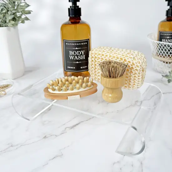 Plymor Clear Acrylic Scroll-Shaped Display Riser, 2.75" H x 12.625" W x 7.125" D (1/4" thick) {4}