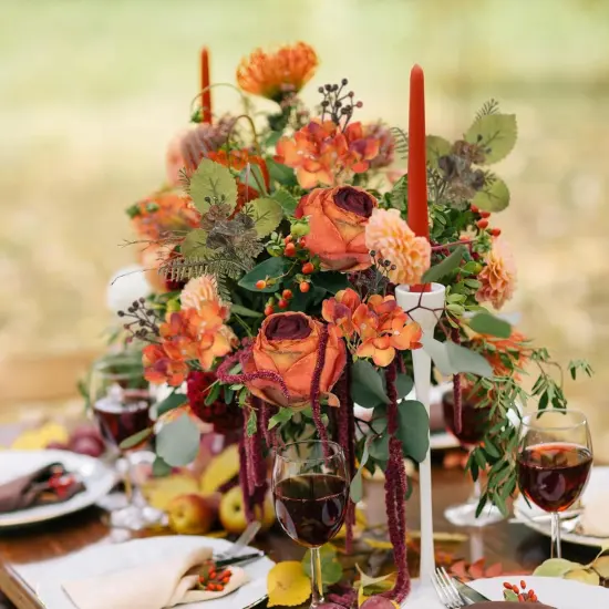 Vintage Rose Hydrangea Artificial Flowers Fake Flower Bouquet Silk Flower {5}