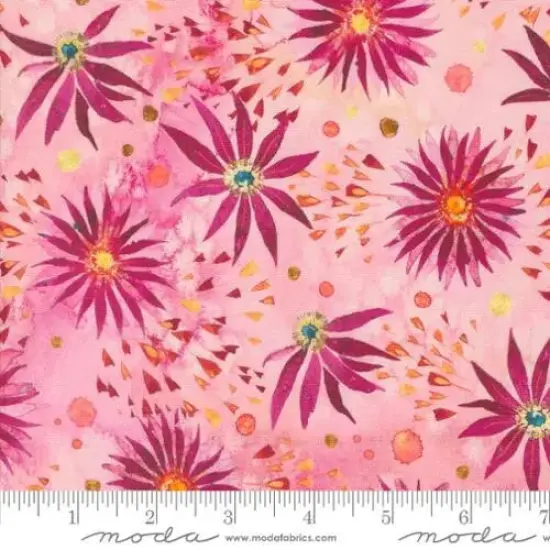 Coming Up Roses Florals Watercolor Peony Pink 44"/45" Fabric Per Yard {1}