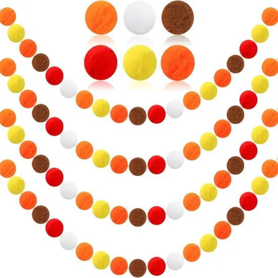 Fall Felt Ball Garlands Decorations {1}