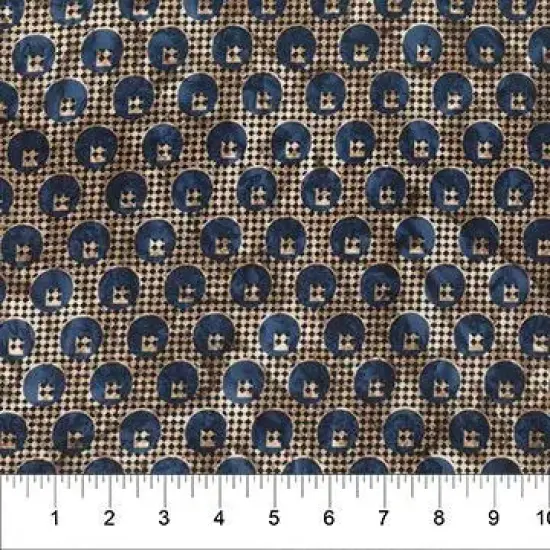 Banyan 83098-48 DOT PLAID - Denim 45" Fabric Per Yard {1}