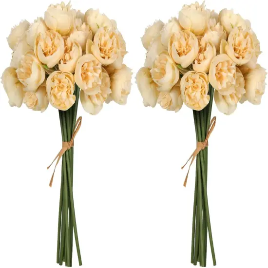 18 PCS Ranunculus Artificial Flowers Peonies Flowers(Champagne) {1}