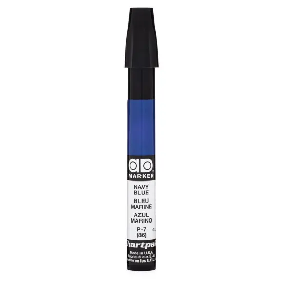 Chartpak AD&reg; Marker Blue Color Family, Tri-Nib Navy Blue {1}