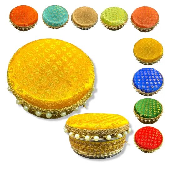 4 Ct Steel Ladoo Box 250 Grams Festival Special Stainless Steel Sweets Gift Box Perfect for Holi Diwali Rakhi Housewarmings Mithaai Desert Box Yellow {1}