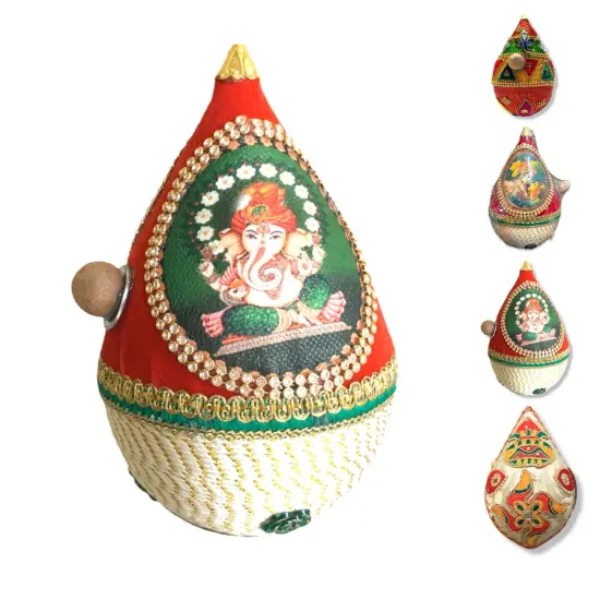 Shriphal Mangal Kalash Decorated Coconut for Wedding Shagun Decorative Nariyal Mangal Nariyal Kalash Set Wedding Pooja Nariyal Decorated Nariyal for Indian Festival Gifts {3}