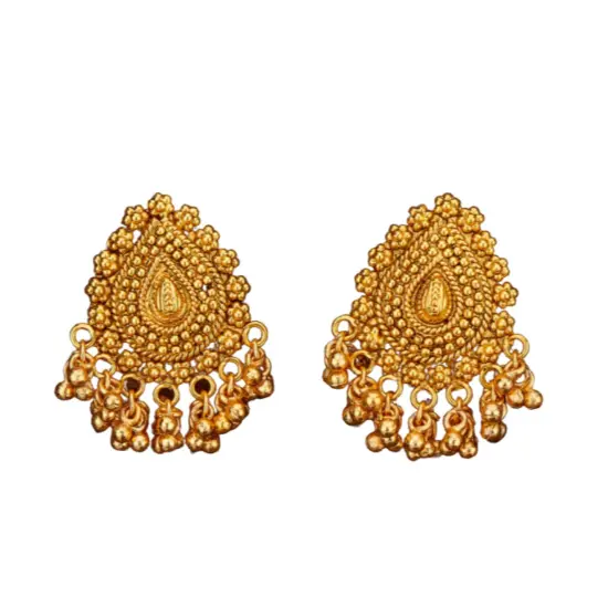 Indian Jhumka Earrings for Women - Indian Jhumki Chandelier Small Tops Earring in Golden Tone Beaded Bollywood Style Dangle Earring Jewelry for Bride | Birthday Gift for Her Pink Pearl {3}
