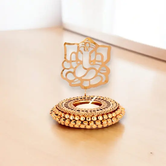 Tealight Candle Holder Festival of Light Decorative T-light Holder for Diwali Christmas Hanukkah Thanksgiving Gift Ghungroo Shadow Candle Holder for Centerpiece Dining Table Home Decor {1}