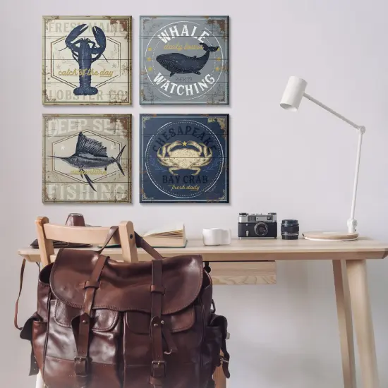 Stupell Industries Chesapeake Bay Nautical Motifs 4pc Canvas Set By Jennifer Pugh {2}